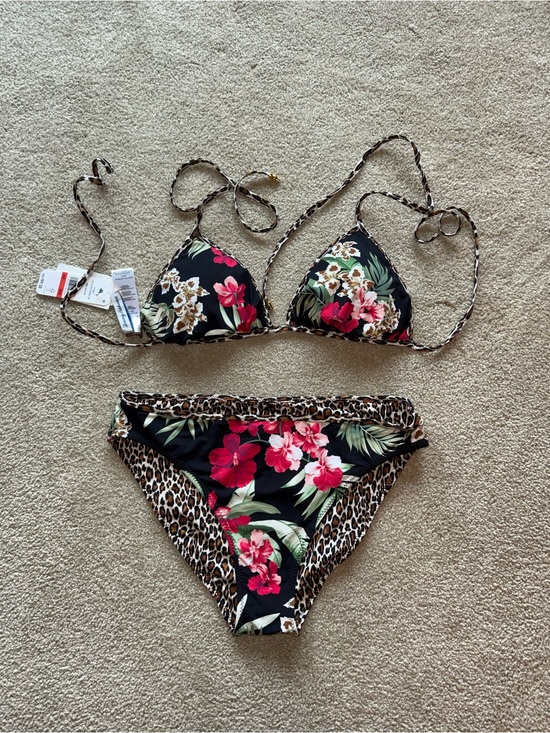 Tommy Bahama Other - Reversible Tommy Bahama Black Floral & Leopard Print Bikini